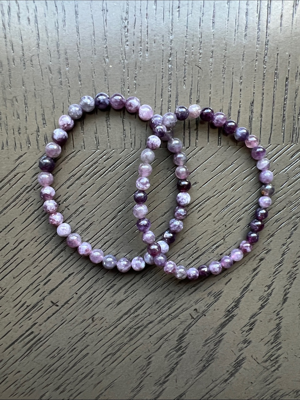 Purple mica bracelet 5mm SIZE 6.5-7’ ( ONE )